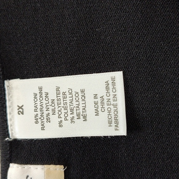 Alfred Dunner Sweater 2X Festive Holiday Party Glam Beaded Black & Silver Chic - Picture 5 of 12